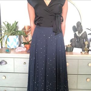 UO~ blue sequin maxi skirt